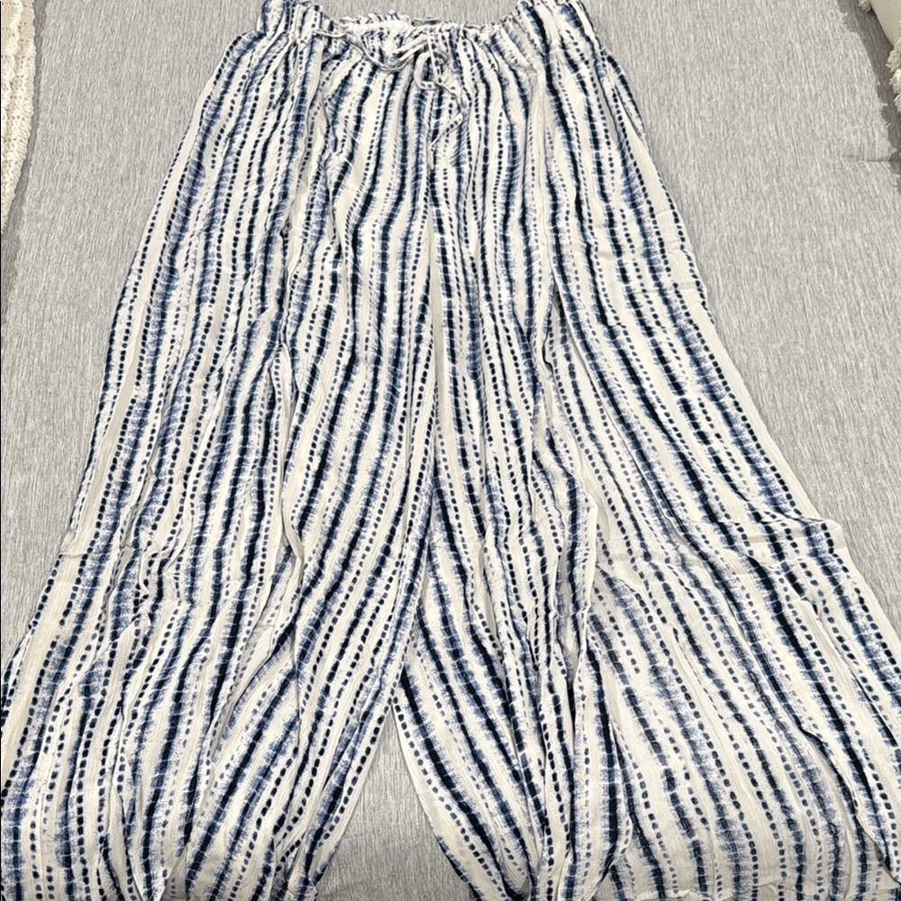 Abstract Side Slit Pants